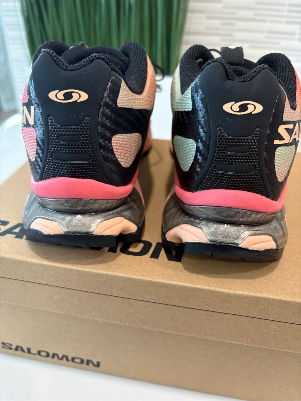 Salomon S/Lab Women's Trail Shoes in Coral, Black and Peach - Picture 6 of 11